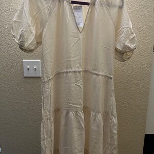 Velvet Heart Cream Long Sleeve Dress